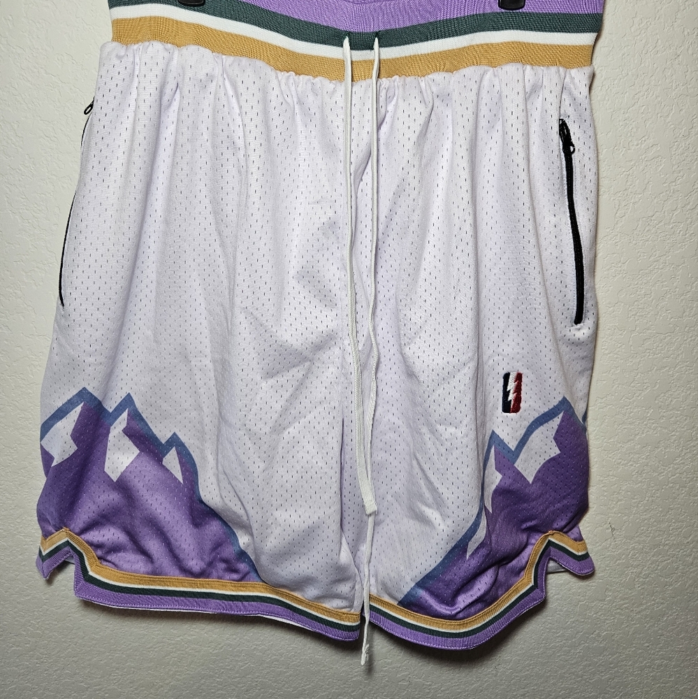 Mens Collect Select Utah Jazz  Basketball Shorts White/Purple Sz XL